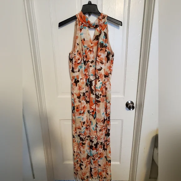 chinese dress ladies En Focus Studio Floral Sleeveless Maxi Dress Women's Size 6  Nearly  Collectibles